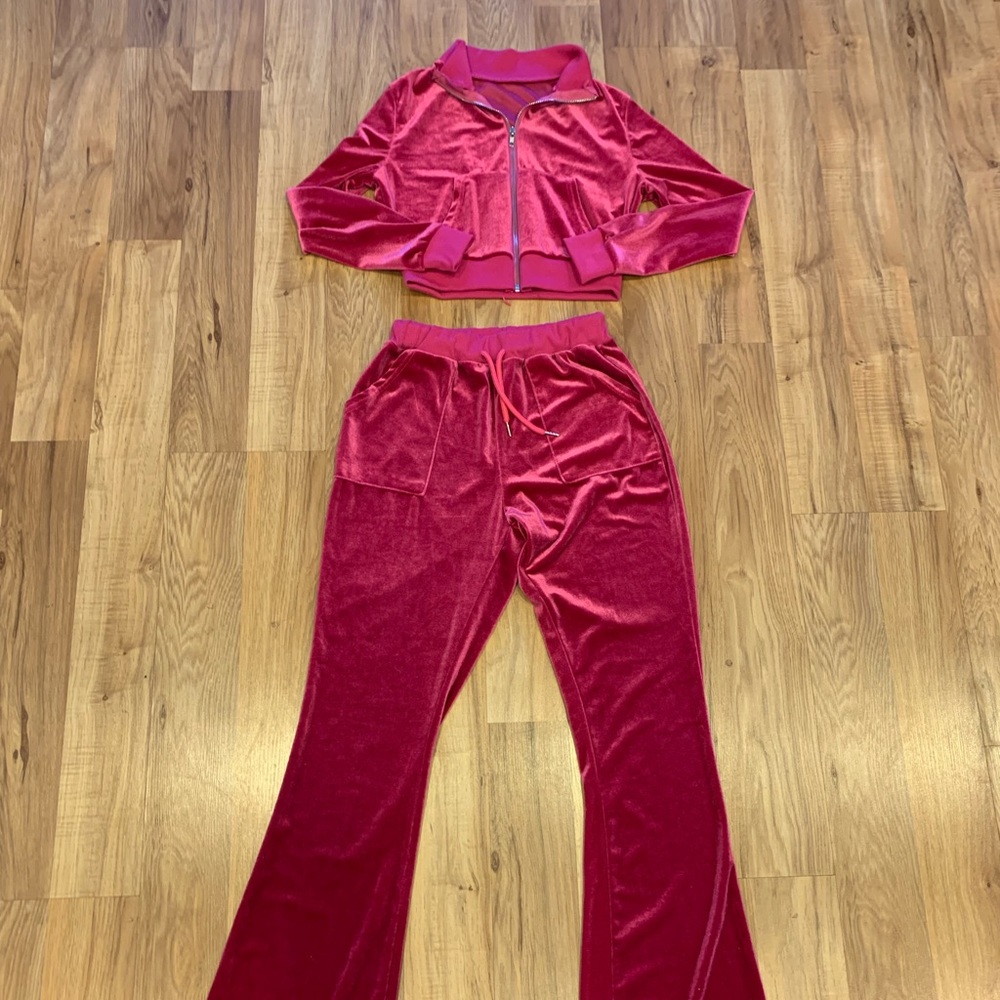 Pink Plush Tracksuit